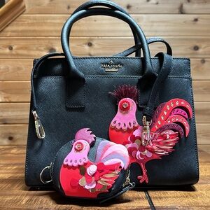 Kate Spade New York Rooster Candace Leather Satchel with matching coin purse